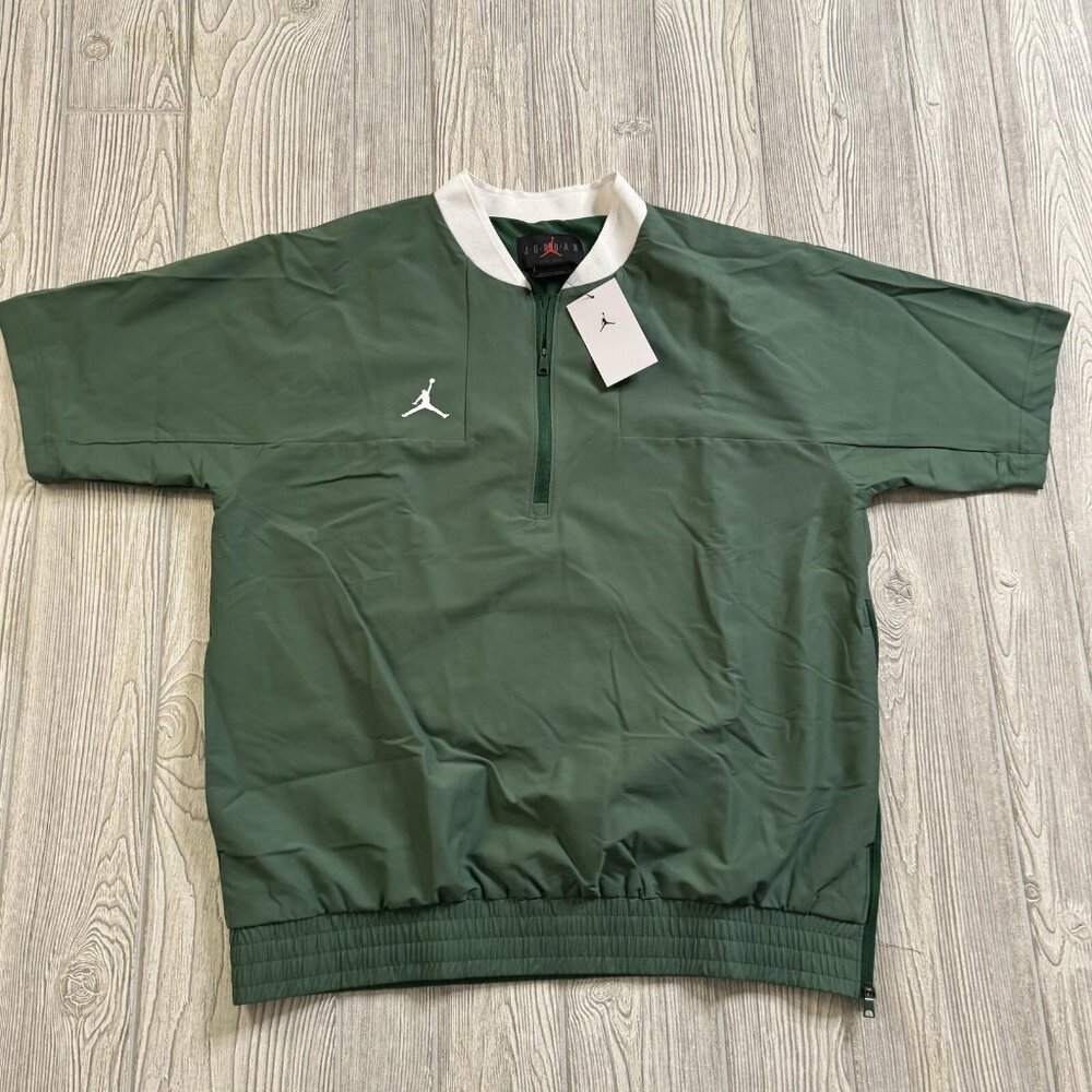Nike Air Jordan Team Football Coaches Jacket Men L Green Pullover CV5858-341 NEW